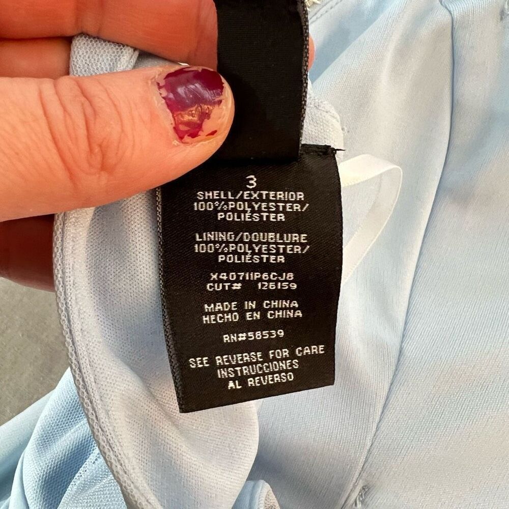 Windsor Powder Blue Embellished Sleeveless Open Back Chiffon Prom Dress Size 3 - Picture 8 of 9